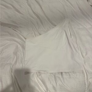 Abercrombie & Fitch White One Shoulder Ribbed Crop Top XL Soft A&F